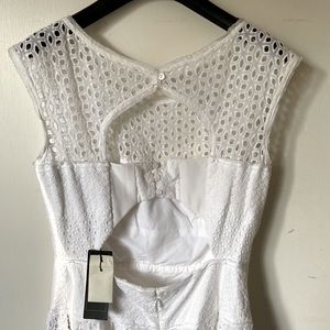 BCBG Max Adria white lace dress